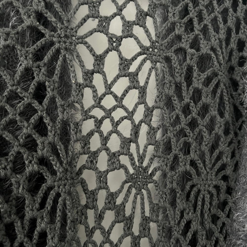 Anthropologie Escio Gray Waterfall Fuzzy Cardigan Women - Small - Picture 4 of 4